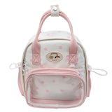 Qfdian Transparent Fashion Preppy Mini Backpacks Sweet Kawaii Star Print Ita Bags Y2k Aesthetic Students Casual Travel Schoolbags Women