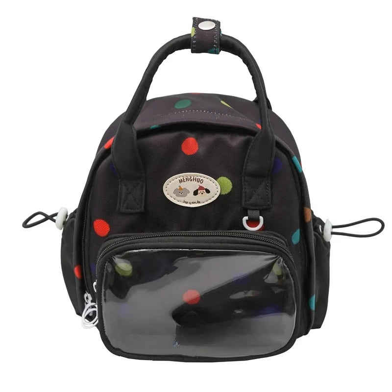 Qfdian Transparent Fashion Preppy Mini Backpacks Sweet Kawaii Star Print Ita Bags Y2k Aesthetic Students Casual Travel Schoolbags Women