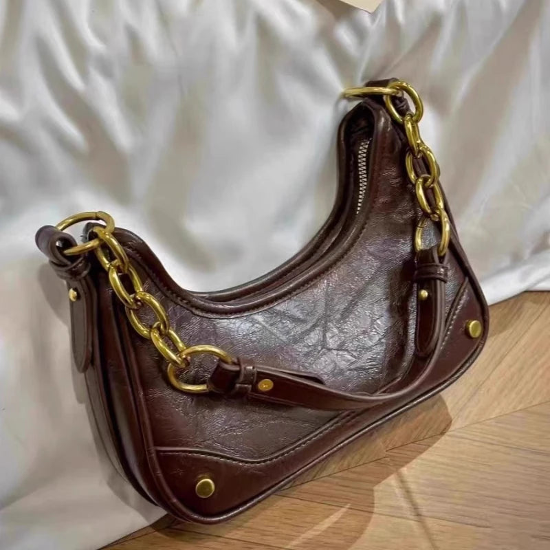 Qfdian Japanese Vintage All Match Shoulder Underarm Bag Fashion Women Casual Crossbody Bags Y2k Aesthetic Office Lady Purses Handbags
