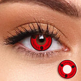 Qfdian 2Pcs/Pair Contacts Annually Red Color Contact Lenses Cosplay Halloween Eye Lenses