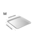 Qfdian Luxury Square Stainless Steel Serving Tray,Coffee Tray,Desserts – Elegant Serving Platters for Café, Restaurant Bathroom Tray