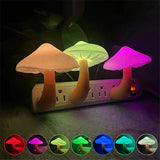 Qfdian LED Night Lights Mushroom Shape Automatic Sensor Toilet Bedroom Decor Wall Lamps Light-control Sensor Bedroom Light