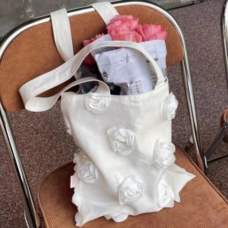 Qfdian Korean All Match Fashion Office Lady Shoulder Bags Casual Travel Streetwear Women's Handbags Patchwork Flower Sweet Underarm Bag