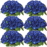 Qfdian 100PCS White Roses Artificial Flowers Bulk Fake Velvet Roses with Bendable Long Stems for Wedding Home Arrangement Event Parties