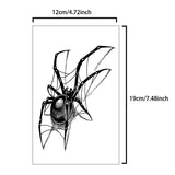 Qfdian Black Spider Temporary Tattoo Stickers Waterproof Long Lasting One Week To Two Weeks,realistic, For Men Neck Arm Chest