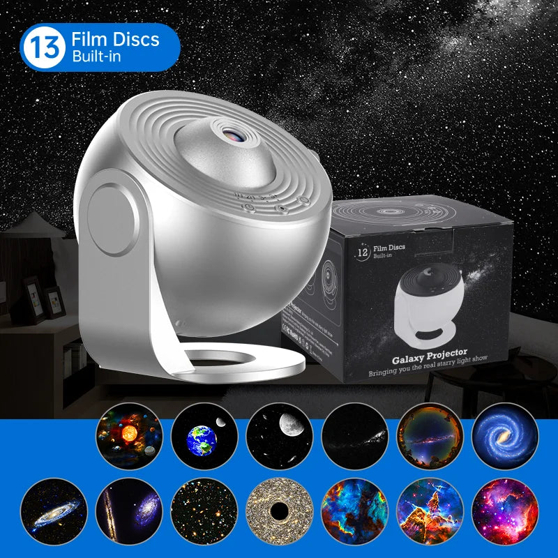 Qfdian Night Light Galaxy Projector Starry Sky Projector 360° Rotate Planetarium Lamp For Kids Bedroom Valentines Day Gift Wedding Deco