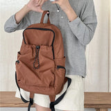 Qfdian College Students Y2k Aesthetic Vintage Backpacks High-capacity Simple Casual Women Backpack 2025 Nylon High-capacity Schoolbags