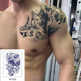 Qfdian Japanese Traditional Half Arm Herbal Juice Temporary Tattoo Stickers Sakura Leaf Lasting Art Fake Tattoo Men Women Faux Tatouage