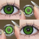 Qfdian 2Pieces Color Contact Lenses Bueatiful Pupil Cosmetic Circle Lens Yearly Cosplay Colour Contacts
