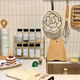 Qfdian Kitchen Countertop Storage Rack Spice Shelf Versatile Stainless Steel Storage Basket for Bathroom Toiletries Cup Organizer Racks