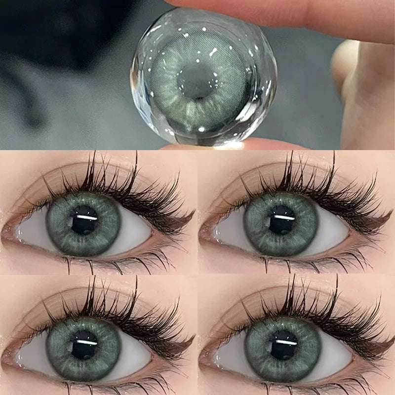 Qfdian 2pcs Highlight Nightclub Party Contact Lenses Cute Softlens Enlarge Pupil