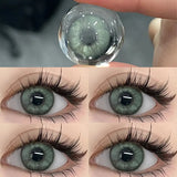 Qfdian 2pcs Highlight Nightclub Party Contact Lenses Cute Softlens Enlarge Pupil