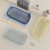 Qfdian Desktop Storage Basket INS Metal Sundries Organizer Basket Photocard Case Office Stationery Home Supplies Make Up Sorting Holder