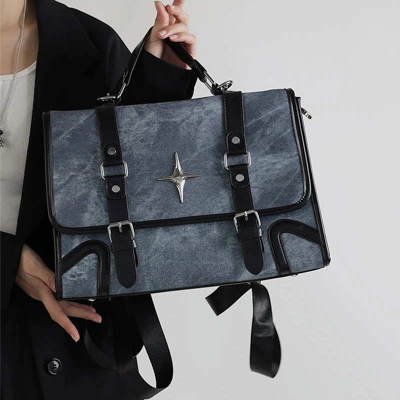 Qfdian 2025 New Trendy Fashion Students Schoolbags High-capacity Preppy Women Shoulder Handbags Vintage Y2k Aesthetic Star Backpacks