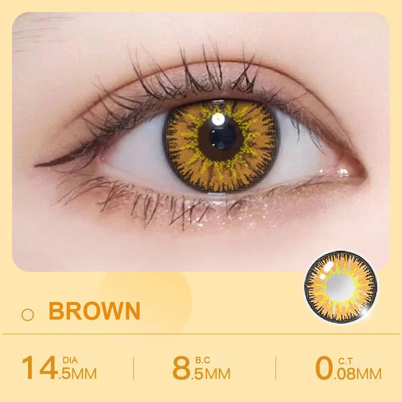 Qfdian 2Pieces Color Contact Lenses Bueatiful Pupil Cosmetic Circle Lens Yearly Cosplay Colour Contacts