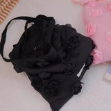 Qfdian Korean All Match Fashion Office Lady Shoulder Bags Casual Travel Streetwear Women's Handbags Patchwork Flower Sweet Underarm Bag