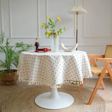 Qfdian Vintage Round Tablecloth Floral Table Cloth Washable Dust-Proof Table Cover for Kitchen Dinning Party Picnic Tabletop Decoration