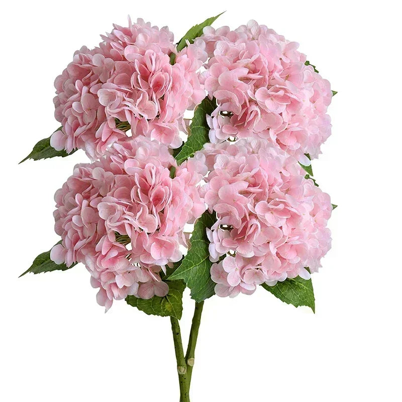 Qfdian 4 pcs Hydrangea Artificial Flowers Real Touch Latex Artificial Hydrangea for Wedding Bouquet Party Home Decor