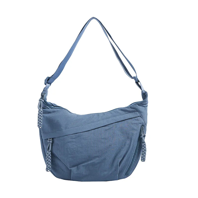 Qfdian New Women Simple All Match Shoulder Handbags Casual Solid Cargo Hobo Bag Streetwear Vintage Crossbody Bags Y2k Aesthetic