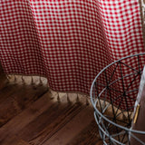 Qfdian Red White Plaid Curtains Blackout Check Pattern Rod Pocket for Living Room Bedroom Christmas Decoration Semi Sheer Window Drapes