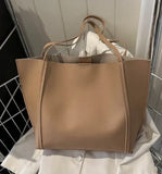Qfdian Large Capacity Shoulder Bag Trendy Pu Leather Tote Bags Solid Color Ladies Handbag Women's Fashion Underarm bags