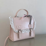 Qfdian Korean Kawaii Lace Fashion Handbags Women All Match Sweet Mini Backpacks Y2k Aesthetic Casual Simple Schoolbags Trendy Preppy