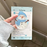 Qfdian Snowman stand holder magnetic cover for iphone 13 15 15pro 14promax 16 14 pro max 13promax winter stripes ins phone case