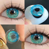 Qfdian 2pcs Diamond Cosplay Nightclub Party Contact Lenses Luxury Softlens 14.2mm