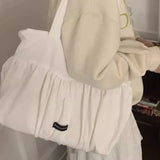 Qfdian Office Lady All Match Bandage Bags for Women Luxury Design Chic Pleated Underarm Bag Fairy Simple Casual Girls Shoulder Handbags