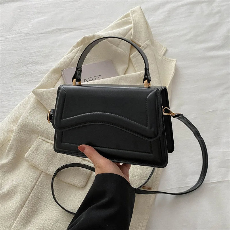 Qfdian Women Shoulder Bag Pu Leather High Quality Crossbody Bags Retro Solid Luxury Handbag Ladies Commuter Shopping Travel Purse