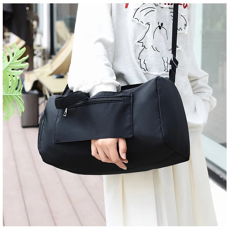 Qfdian Travel bag, women's large capacity training and fitness bag, storage crossbody backpack, adjustable shoulder strap