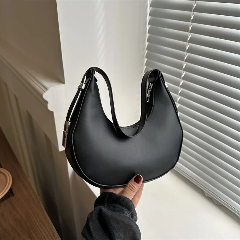 Qfdian Fashion Luxury Women Underarm Bag PU Leather Hobo Shoulder Bag For Women Small Clutch Handbag Purse Ladies Travel Tote Bags