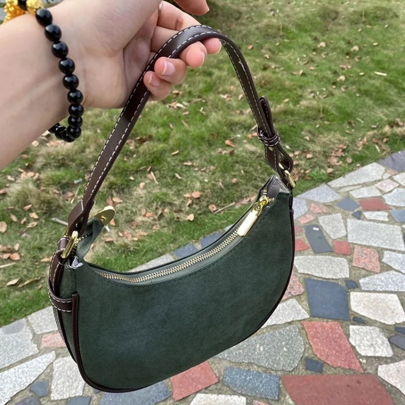 Qfdian Trendy Fashion Luxury Design Underarm Hobo Bag All Match Casual Shoulder Handbags Vintage Office Lady Top-Handle Bags Y2k Women