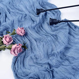 Qfdian 3pcs White Cheesecloth Table Runner Boho Gauze Cheese Cloth for Wedding Bridal Baby Shower Birthday Party Cake Table Decorations