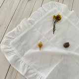 Qfdian 4Pcs White 45x45cm Ruffles Napkins for Birthday Wedding Party Baby Shower Tea Restaurant Christmas Table Placemats Dinning Decor