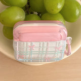 Qfdian INS Pink Ribbon Wave Shell For Airpods 1/2 3 4 Clear Soft Earphone Case For AirPods Pro 2 2nd Wireless Earphone Protective Cover