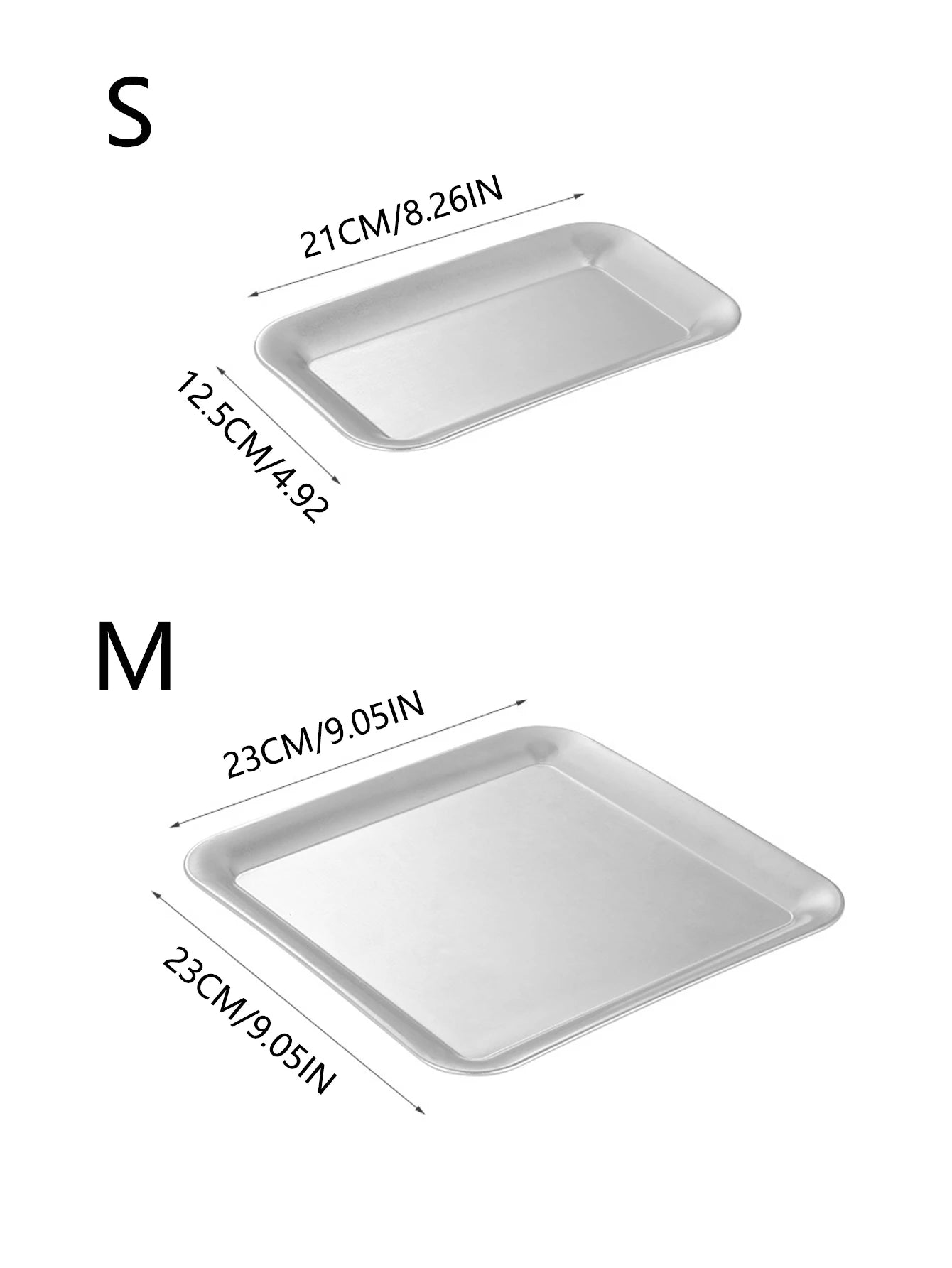 Qfdian Luxury Square Stainless Steel Serving Tray,Coffee Tray,Desserts – Elegant Serving Platters for Café, Restaurant Bathroom Tray