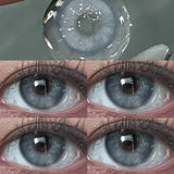 Qfdian 1pair Cosmetic Blue Green Gray Brown Color Contact Lenses Apex Iris Circle Lens 14.2mm