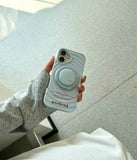 Qfdian Ins simple blue clrcle phone case for iphone 14pro 13 16 13pro 15promax 16promax 12 15 pro max 14 stand holder magnetic fundas