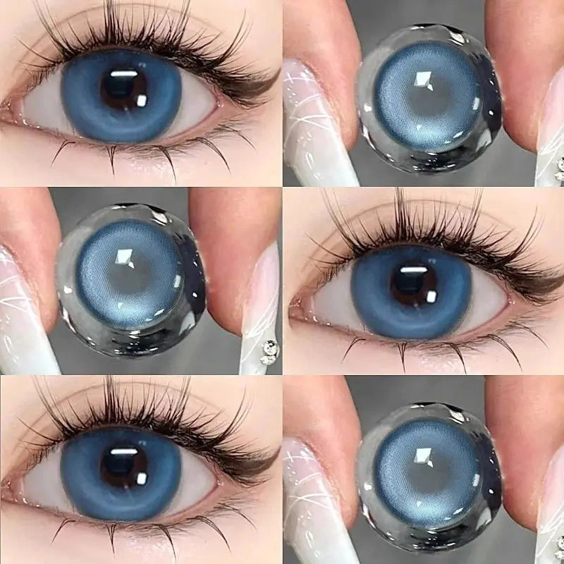 Qfdian 2pcs Highlight Nightclub Party Contact Lenses Cute Softlens Enlarge Pupil