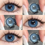 Qfdian 2pcs Highlight Nightclub Party Contact Lenses Cute Softlens Enlarge Pupil