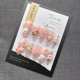 Qfdian Sweet Princess Romantic Press on Nail Light Pink Glitter with Butterfly Bear Charm Cute Fake Nails for Date Night Snug No Damage