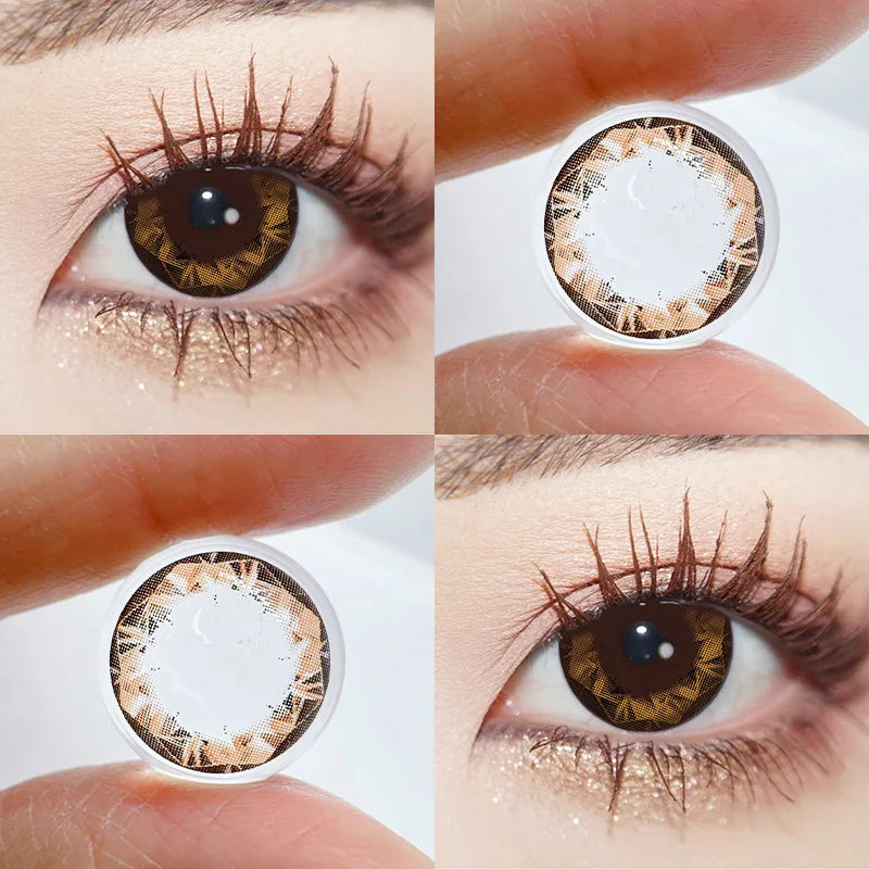 Qfdian 2pcs Diamond Cosplay Nightclub Party Contact Lenses Luxury Softlens 14.2mm