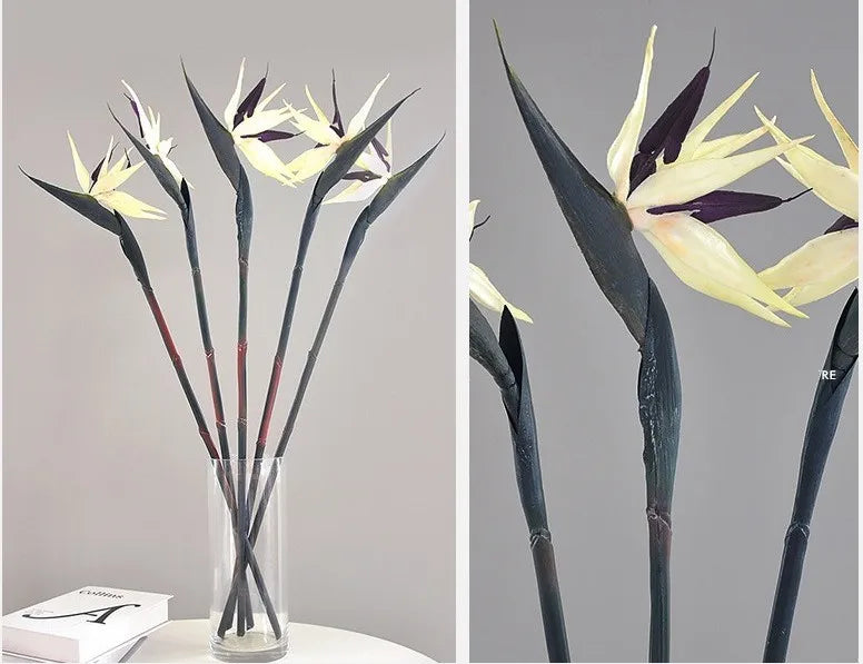 Qfdian Strelitzia / Artificial Butterfly Orchid Green Plant Artificial Flowers