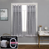 Qfdian Star Curtain Blackout Partition Window Hanging ring for Bedroom Living room With gauze pink Simple Decor curtain