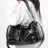 Qfdian Girls Crossbody Tote Bags Women High-capacity Grunge Y2k Aesthetic Shoulder Bag Vintage Simple Fashion Casual Handbags All Match