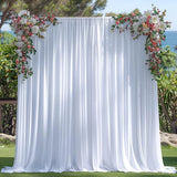 Qfdian 2 Panels Ivory Backdrop Curtains Thick Wrinkle Resistant Polyester Wedding Drapes for Birthday Photography Party Home Decoration
