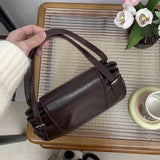 Qfdian Vintage Office Lady Simple Women's Handbags All Match Casual Underarm Bag Streetwear Fashion Trendy Shoulder Bags Y2k Aesthetic
