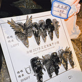 Qfdian Handmade Nail Shot of Spicy Girl Heavy Industry Metal Lost Paradise Subculture Super Cool Spicy Girl Dark Personality  Nails