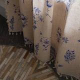 Qfdian Blue Floral Curtain Printing Window Curtains for Light Blocking Drapes Rod Pocket Bedrooms Living Room Bathroom Boho Decorations